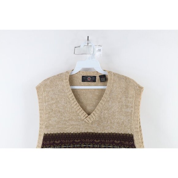 Vintage 90s American Eagle Outfitters Mens Large Fair Isle Knit Sweater Vest - Picture 2 of 8